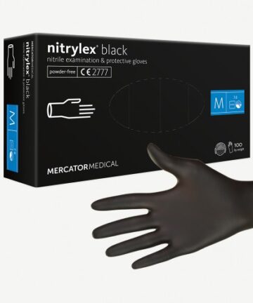 ხელთათმანი ნიტრილი შავი უპუდრო 100ც. (M/L)